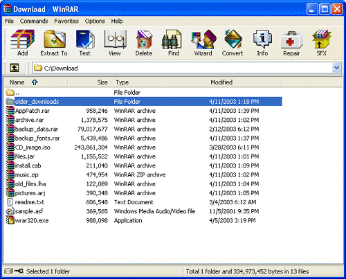 Click to view WinRAR 5.11 screenshot
